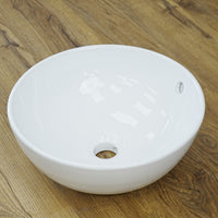 15-Inch – White Ceramic Vessel Bathroom Sink – Gloss Finish