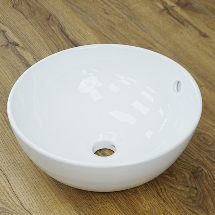 15-Inch – White Ceramic Vessel Bathroom Sink – Gloss Finish