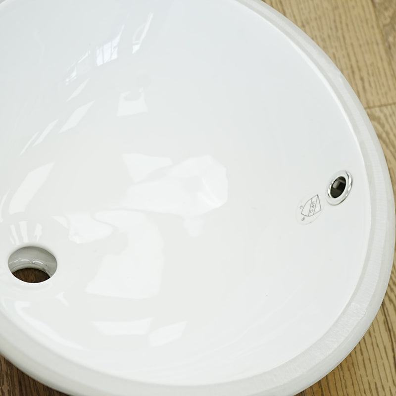 18x15-nch – White Ceramic Drop‑In Bathroom Sink – Gloss Finish