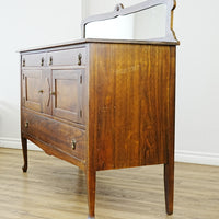 55x21x48-Inch Brown Dining Buffets Server – Drawers, Cabinet, and Mirror