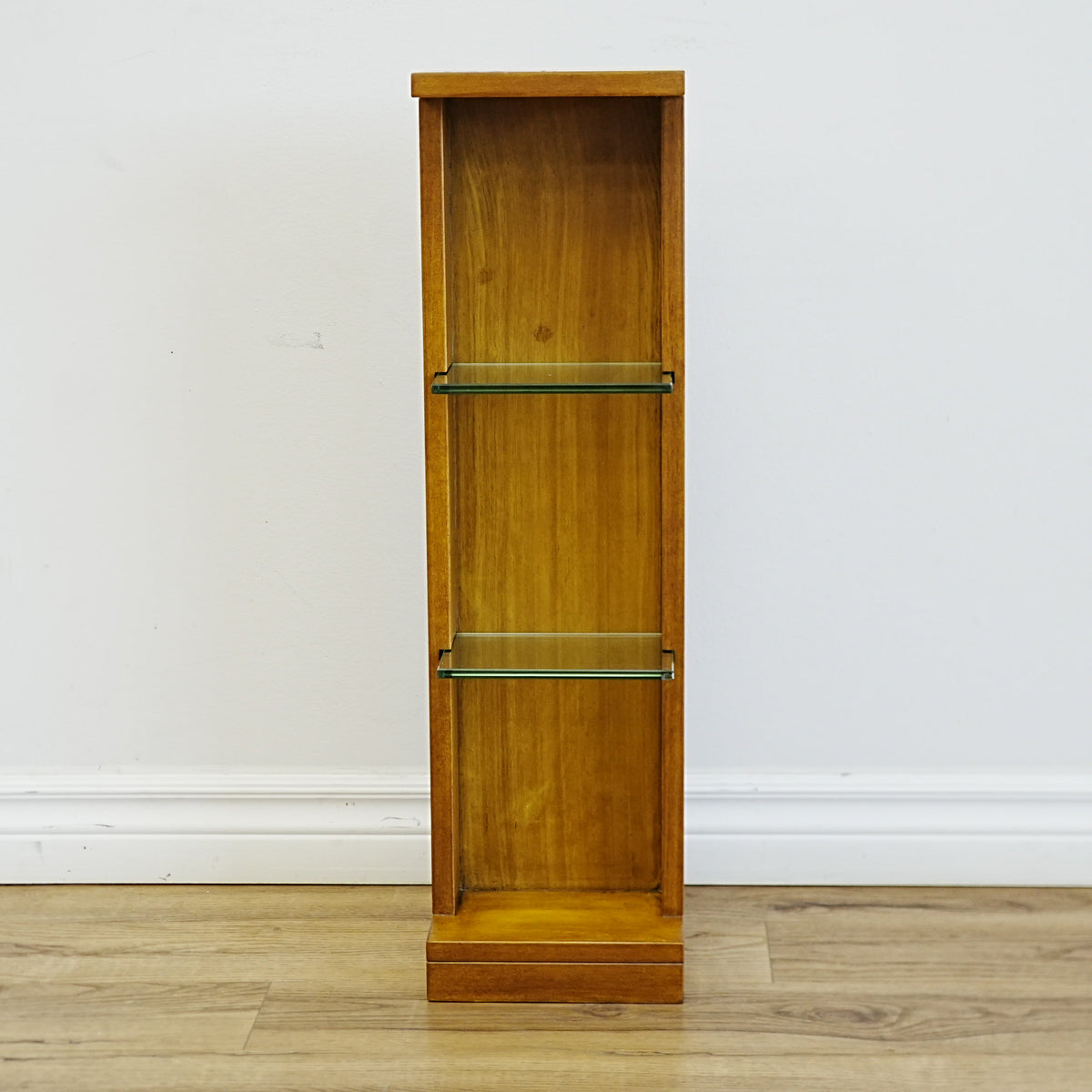 8x6x28-Inch – Versatile Wall Display Shelf – Cherry Wood Glass Shelves