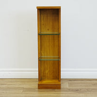 8x6x28-Inch – Versatile Wall Display Shelf – Cherry Wood Glass Shelves