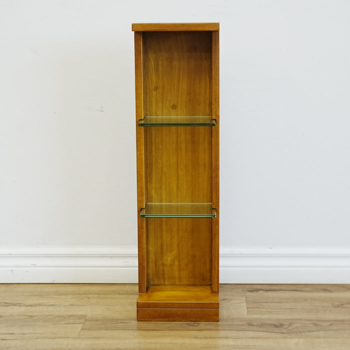8x6x28-Inch – Versatile Wall Display Shelf – Cherry Wood Glass Shelves