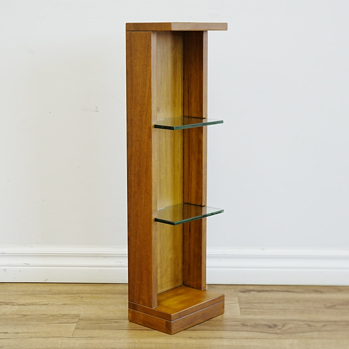 8x6x28-Inch – Versatile Wall Display Shelf – Cherry Wood Glass Shelves