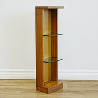 8x6x28-Inch – Versatile Wall Display Shelf – Cherry Wood Glass Shelves