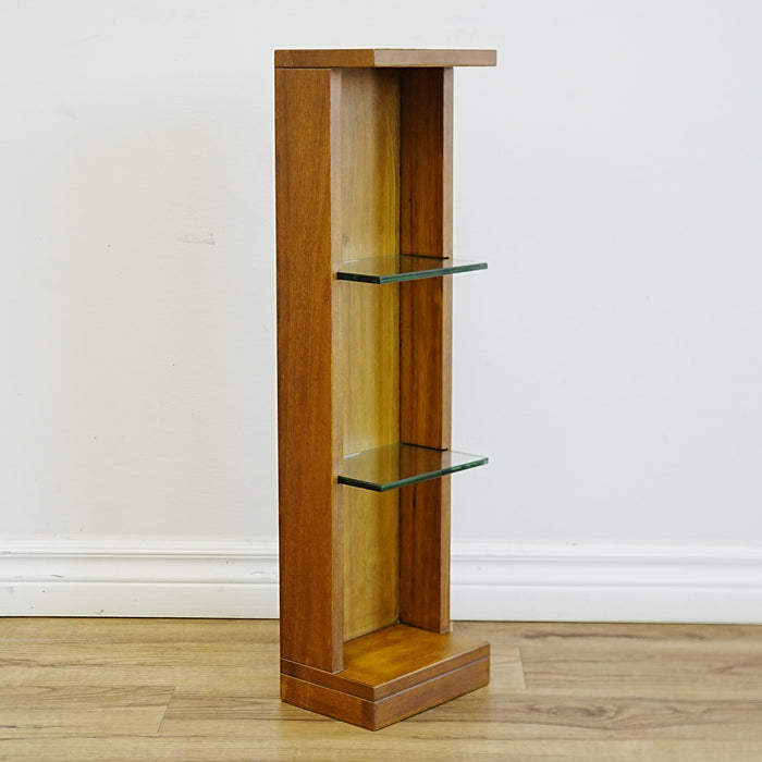 8x6x28-Inch – Versatile Wall Display Shelf – Cherry Wood Glass Shelves