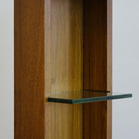 8x6x28-Inch – Versatile Wall Display Shelf – Cherry Wood Glass Shelves