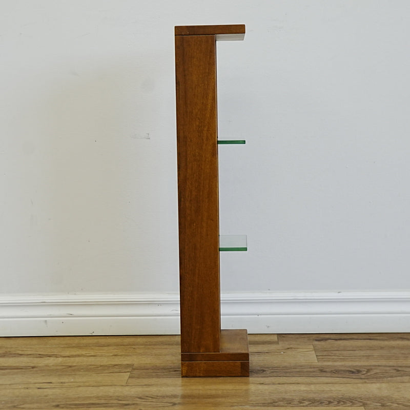 8x6x28-Inch – Versatile Wall Display Shelf – Cherry Wood Glass Shelves