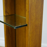 8x6x28-Inch – Versatile Wall Display Shelf – Cherry Wood Glass Shelves