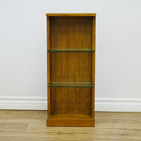 12x6x28-Inch – Versatile Wall Display Shelf – Cherry Wood Glass Shelves