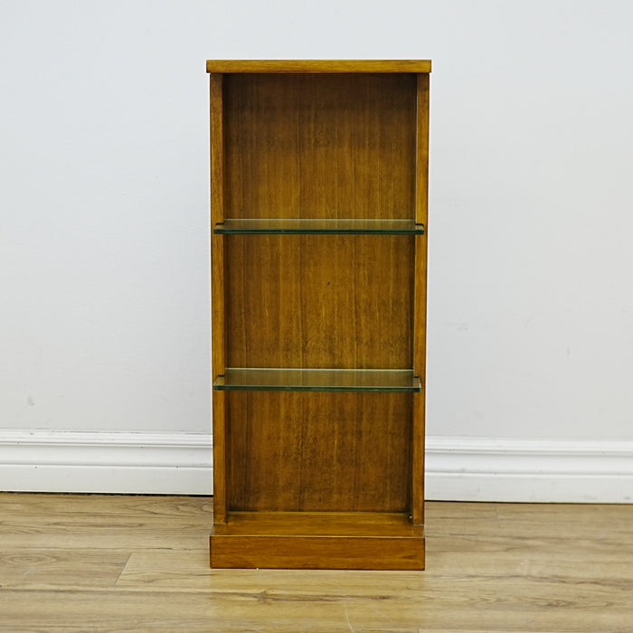 12x6x28-Inch – Versatile Wall Display Shelf – Cherry Wood Glass Shelves