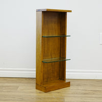 12x6x28-Inch – Versatile Wall Display Shelf – Cherry Wood Glass Shelves