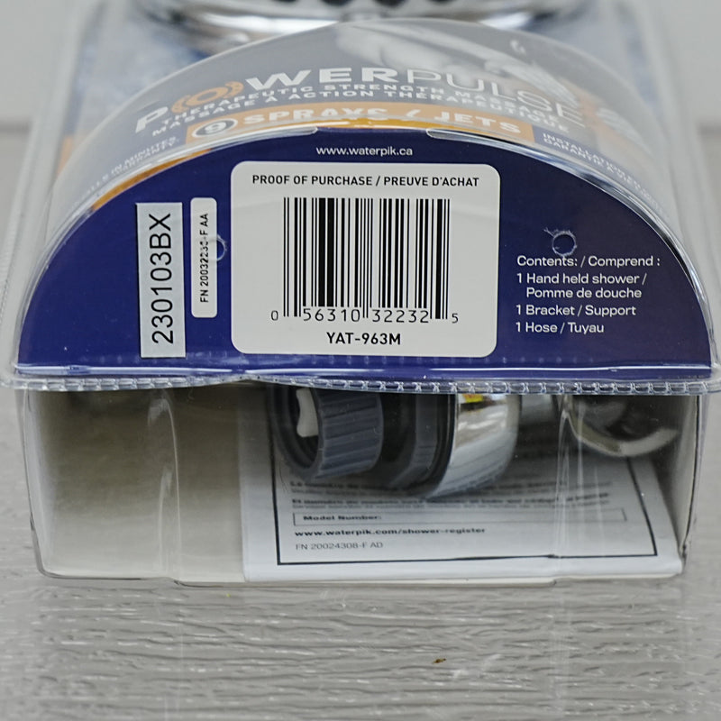 9-Jet Spray YAT-963ME Hand Held Shower Head Attachment
