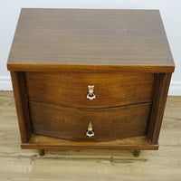 24x16x24-Inch – Mid-Century 2-Drawer Wooden Nightstand