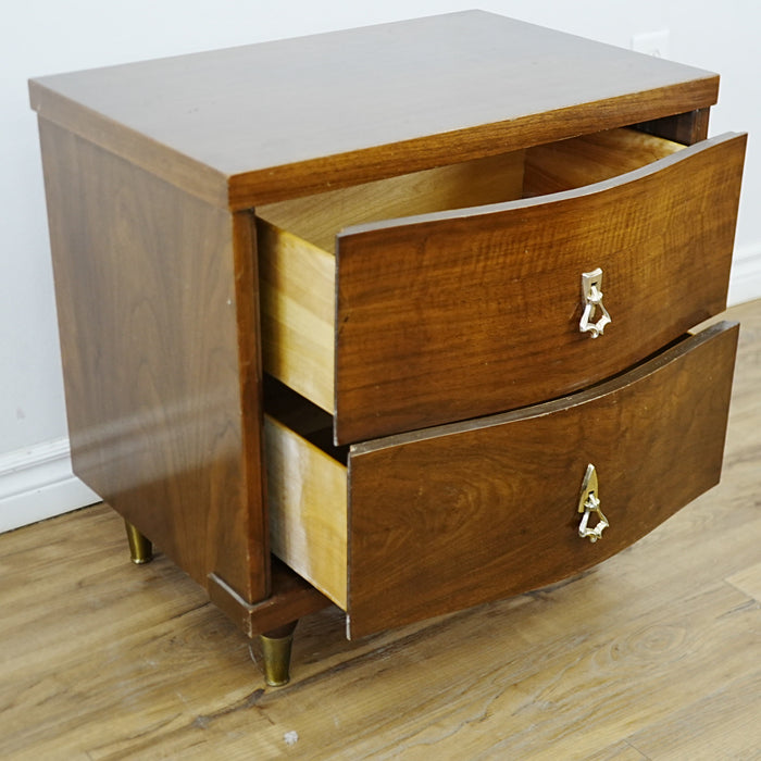 24x16x24-Inch – Mid-Century 2-Drawer Wooden Nightstand