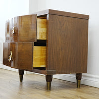 24x16x24-Inch – Mid-Century 2-Drawer Wooden Nightstand