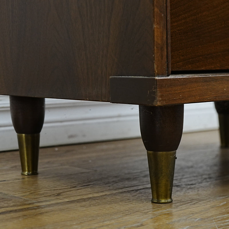 24x16x24-Inch – Mid-Century 2-Drawer Wooden Nightstand