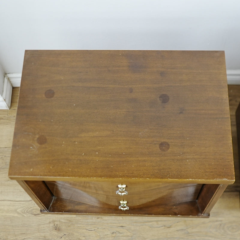 24x16x24-Inch – Mid-Century 2-Drawer Wooden Nightstand