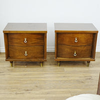 24x16x24-Inch – Mid-Century 2-Drawer Wooden Nightstand