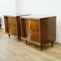 24x16x24-Inch – Mid-Century 2-Drawer Wooden Nightstand