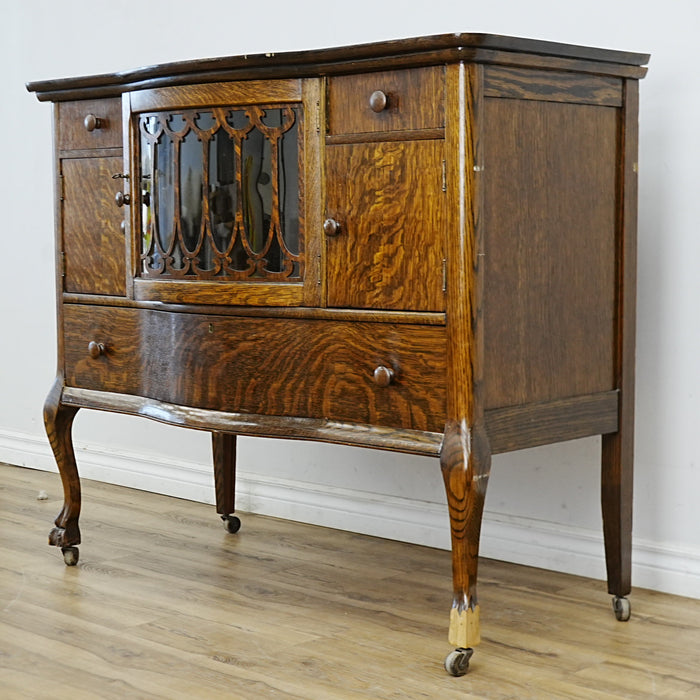60x20x40‑Inch – Traditional Sideboard with Glass Door & Wheels