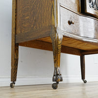 60x20x40‑Inch – Traditional Sideboard with Glass Door & Wheels