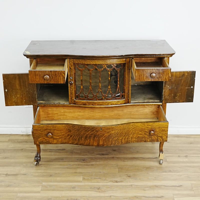 60x20x40‑Inch – Traditional Sideboard with Glass Door & Wheels