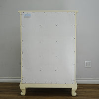 33x18x48-Inch – Victorian Cream Tall Chest with Ornate Carvings, 5 Drawer