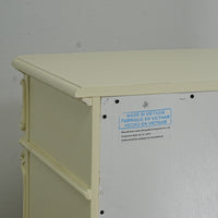 33x18x48-Inch – Victorian Cream Tall Chest with Ornate Carvings, 5 Drawer