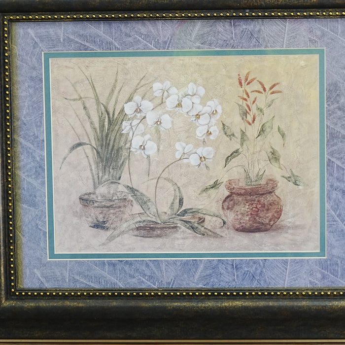26×1×22‑Inch Framed Artwork – Still Life with Potted Flowers