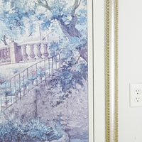 35×1×42‑Inch Framed Artwork – Garden Staircase with Terrace and Trees