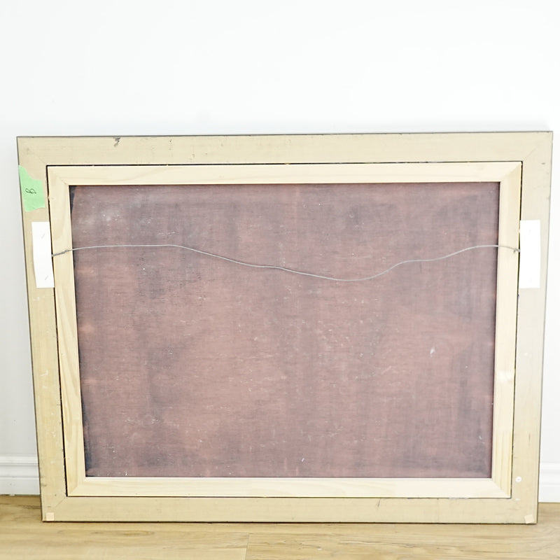 45×2×35‑Inch Framed Artwork – Abstract Symbolic Grid with Tribal Motifs