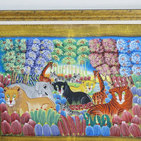 45×1×36‑Inch Framed Artwork – Vibrant Jungle Scene with Wildlife