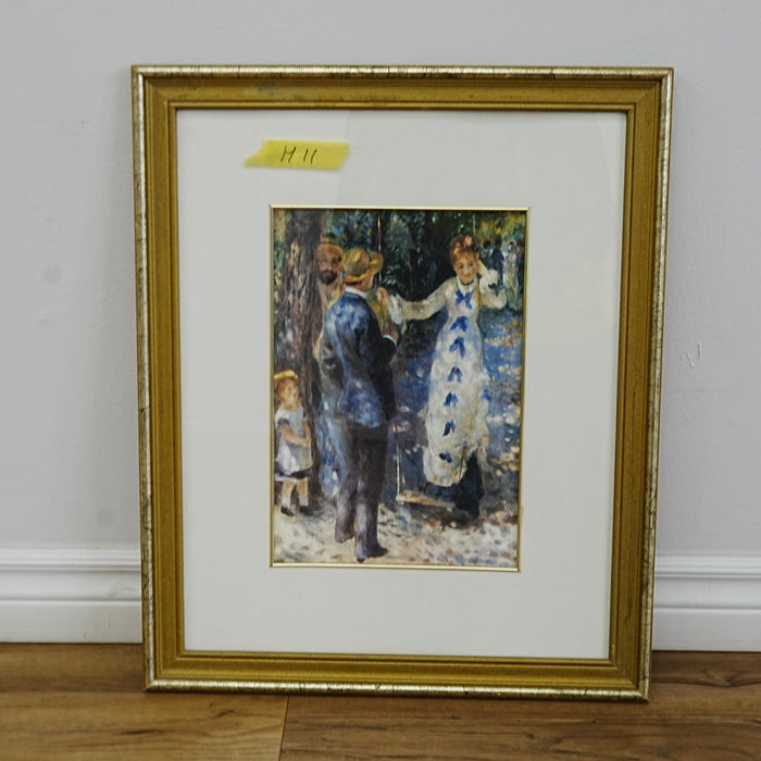 19×1×23‑Inch Framed Artwork – Impressionist Garden Scene in Gold Frame