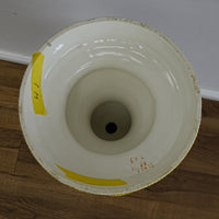 11×12×35‑Inch Ceramic Pedestal Vase – White Gloss Finish with Flared Top