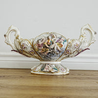 20×9×11‑Inch Centerpiece Bowl – Ceramic with Classical Figural Relief