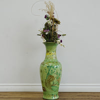 7×7×12‑Inch Decorative Ceramic Vase – Floral Relief with Flared Rim