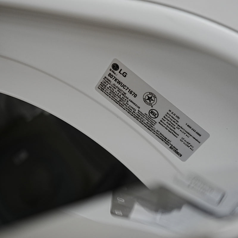 LG 27" Gas Dryer, 7.4 cu ft, TurboSteam — DLGX4371W