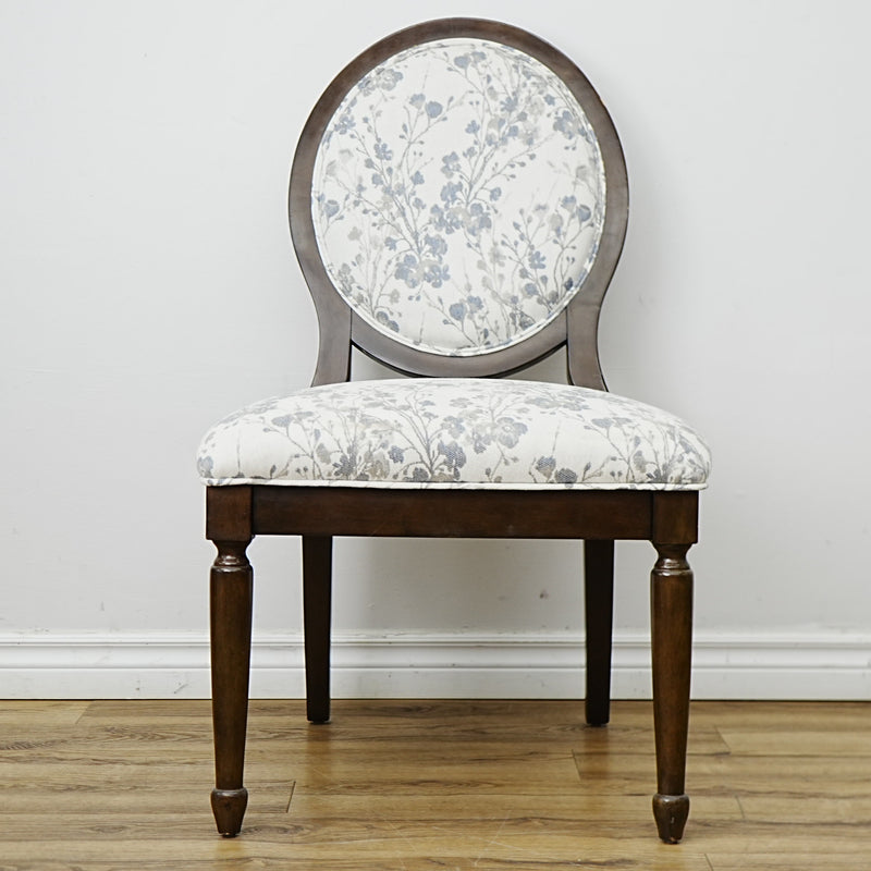 22×26×38–Inch Side Chair – Floral Upholstery, Oval Back