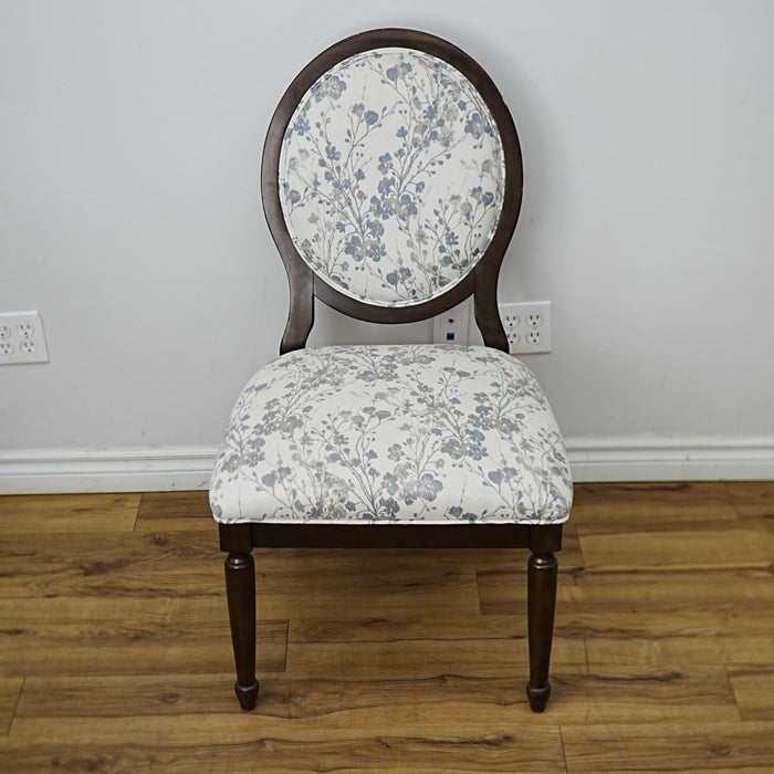 22×26×38–Inch Side Chair – Floral Upholstery, Oval Back