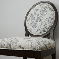 22×26×38–Inch Side Chair – Floral Upholstery, Oval Back