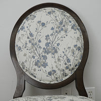 22×26×38–Inch Side Chair – Floral Upholstery, Oval Back
