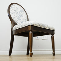 22×26×38–Inch Side Chair – Floral Upholstery, Oval Back