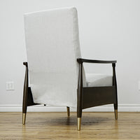 28×32×41–Inch Armchair in Grey – Manual Recliner, Brass‑Tipped Legs