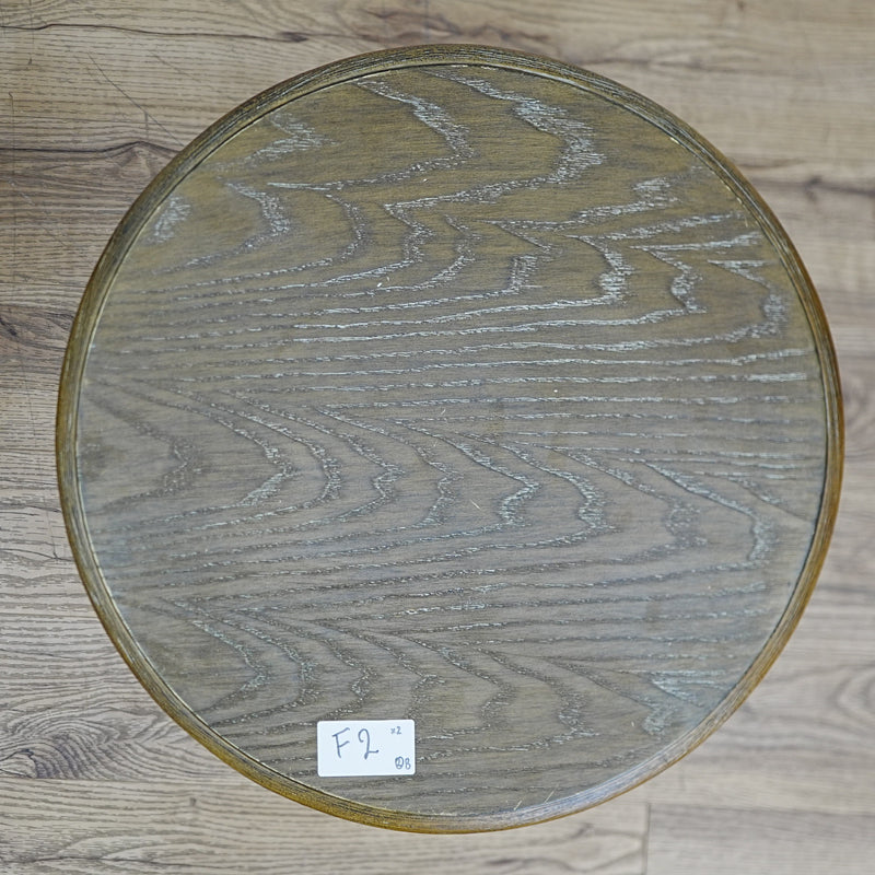 18 W x 20 H–Inch Compact Round Side Table – Solid Wood, Natural Finish