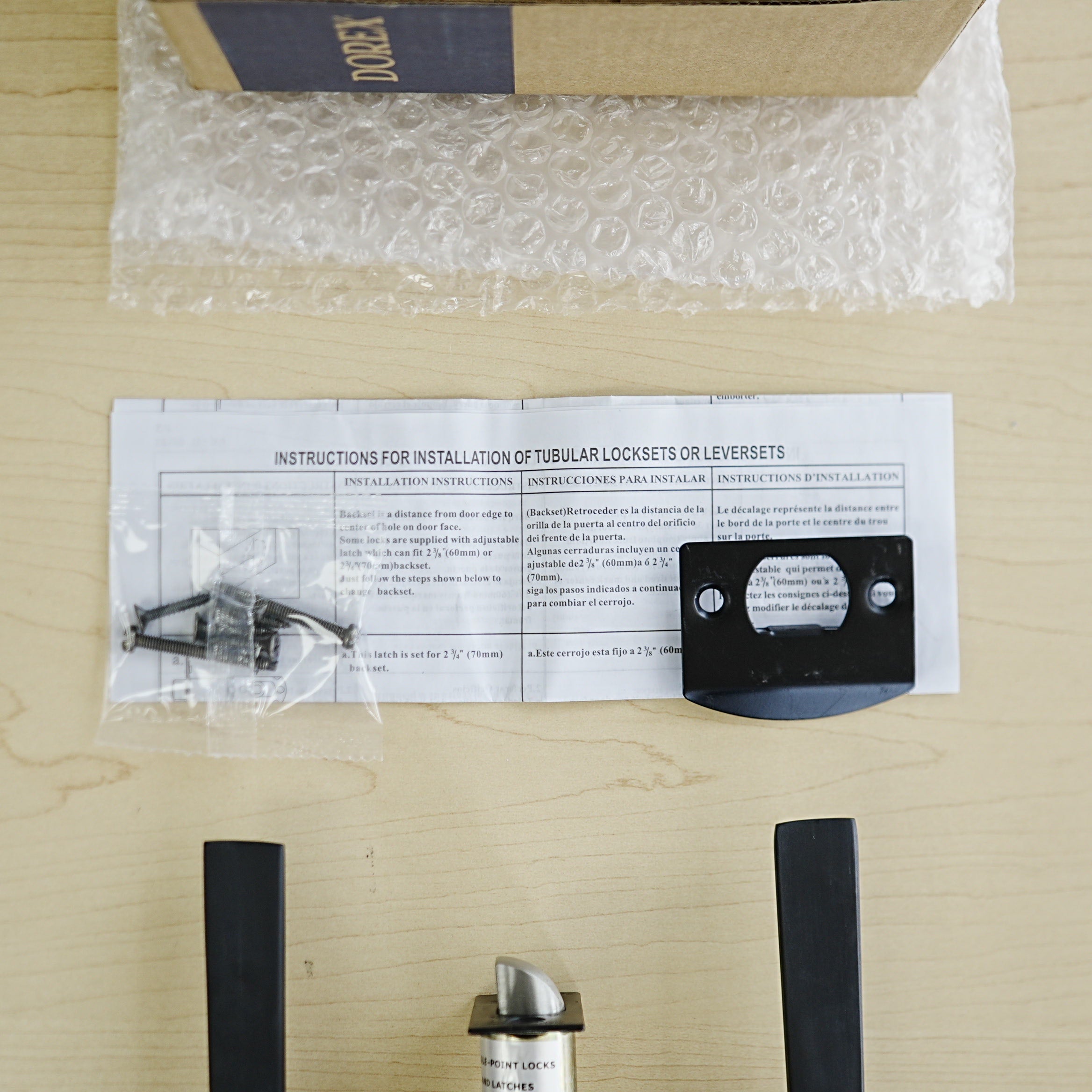 Julia Lever Passage Set – Matte Black, Round Rosette – B2X10J-19FM