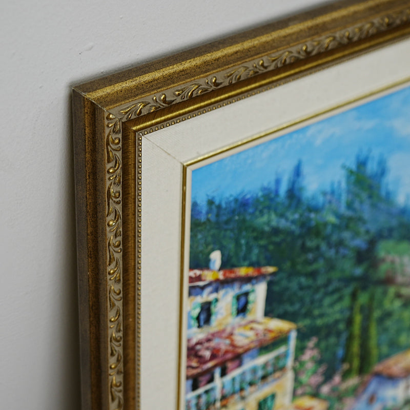 30×1×25–Inch Ornate Gold Framed Coastal Painting — Signed CHAPMAN