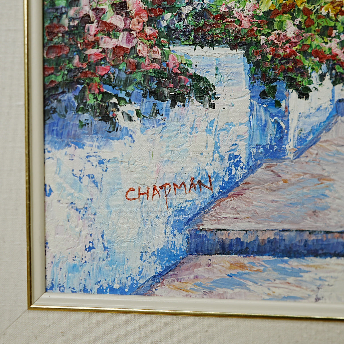 30×1×25–Inch Ornate Gold Framed Coastal Painting — Signed CHAPMAN