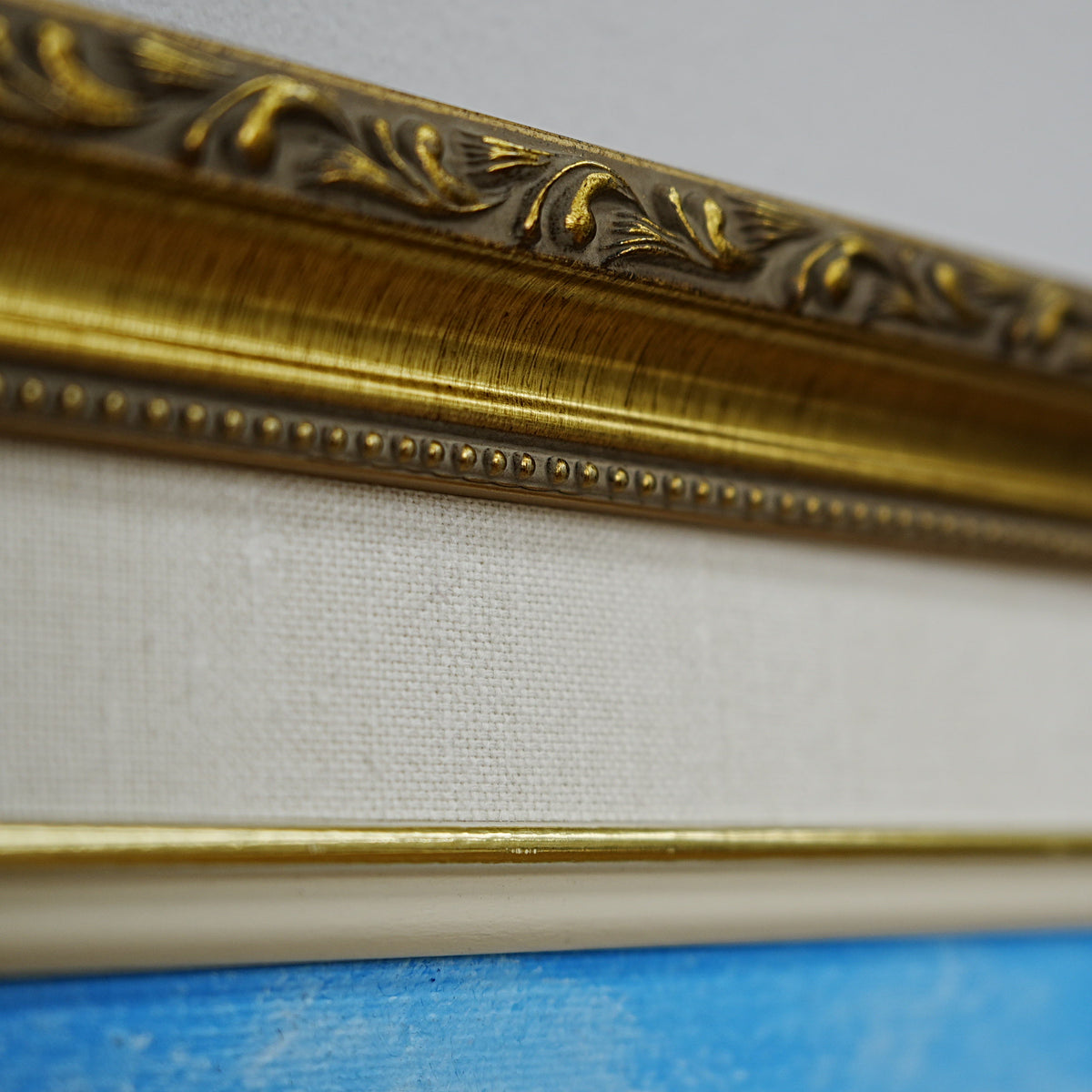 30×1×25–Inch Ornate Gold Framed Coastal Painting — Signed CHAPMAN