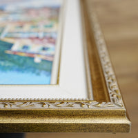 30×1×25–Inch Ornate Gold Framed Coastal Painting — Signed CHAPMAN